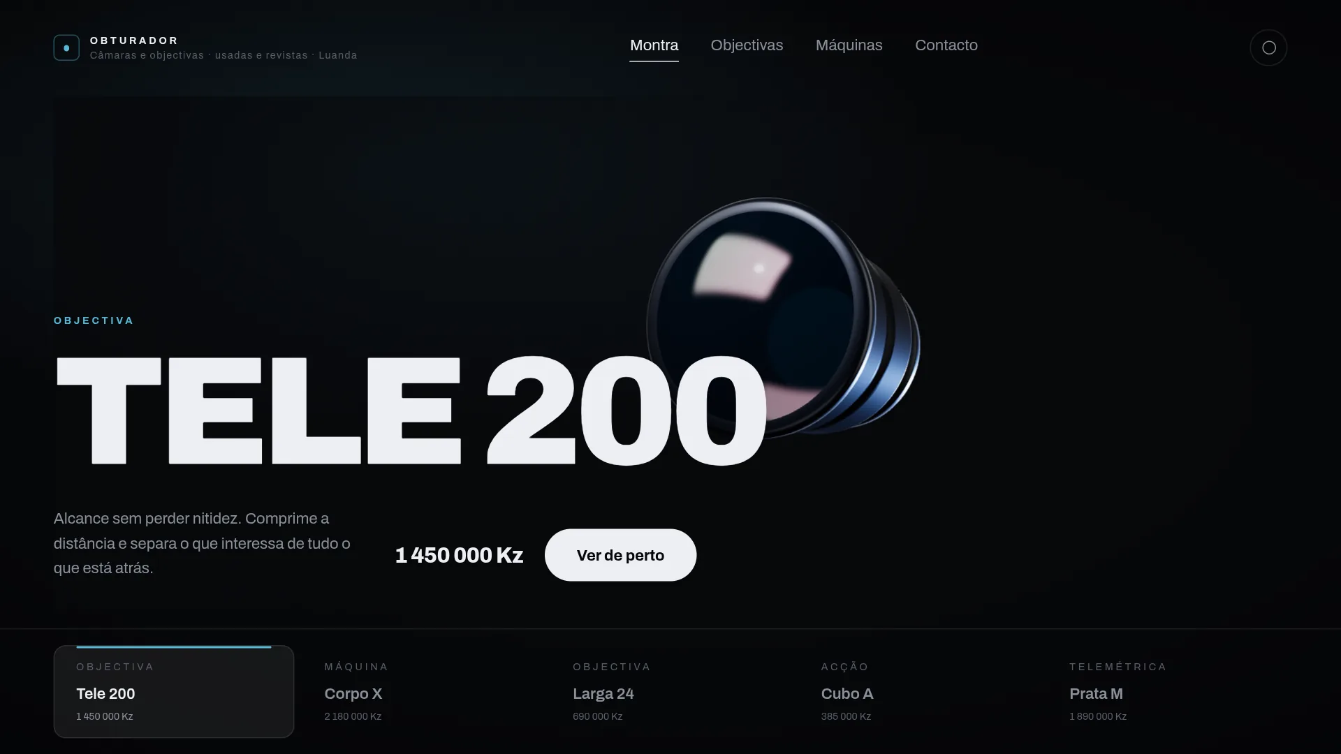 O Obturador a correr: a objectiva Tele 200 em 3D